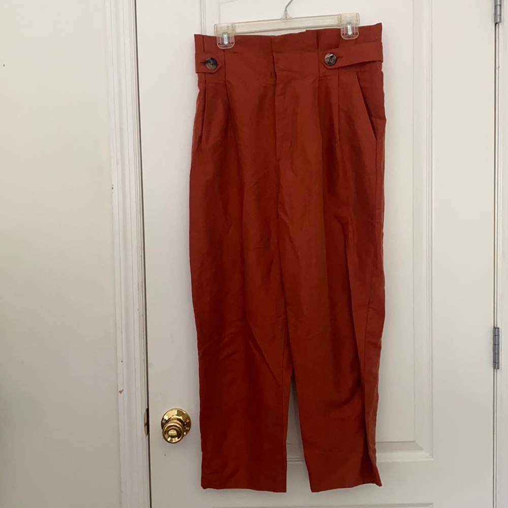 Zara Burnt Orange tapered pants